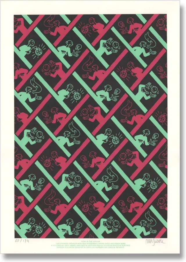 Joost Swarte Zeefdruk Now in the Schuur van Joost Swarte - Genummerd en gesigneerd - 2023 Multicolor