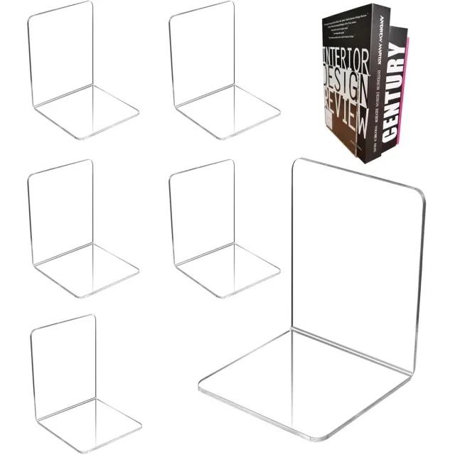 Imperatoris Boekensteun/Boekenstandaard - Boekenhouder/Boekhouder/Boekensteunen - 6 stuks Transparent