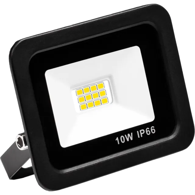 Solistech LED Breedstraler 2 stuks 10W 6000K Koud wit IP66 1000 lumen Kantelbaar Zwart