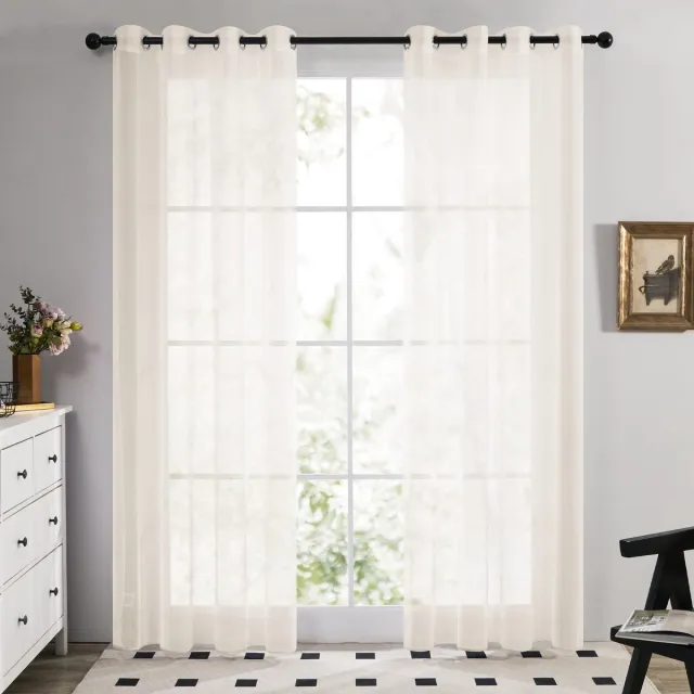 Unyqoos ® Stijlvolle 2-delige Set Transparante Gordijnen voor Elke Interieurstijl wit