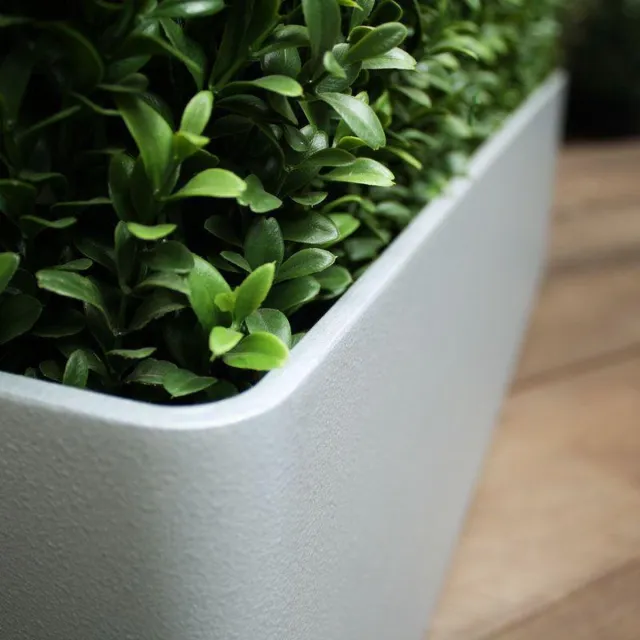 maxifleur Kunstplanten Buxus deluxe kunstheg 80x20x27cm - UV bestendig zilver