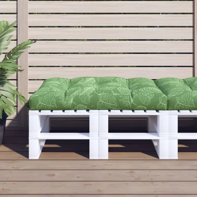 vidaXL Palletkussen bladpatroon 120x80x12 cm stof groen