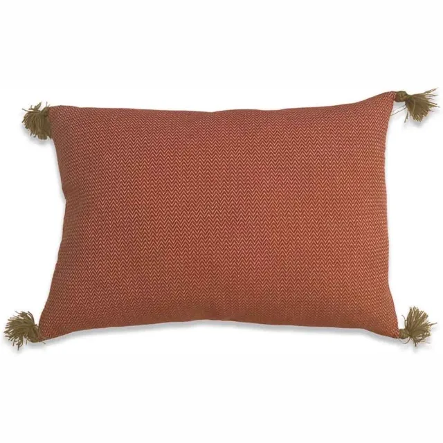 Lantara Sierkussen Pompons - Terracotta - 30x50cm Rood