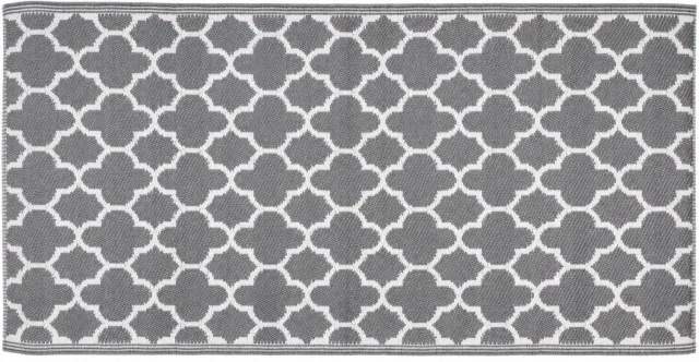 Home & Styling Buitentapijt 90x180cm Klavermotief - Campingkleed - Grijs