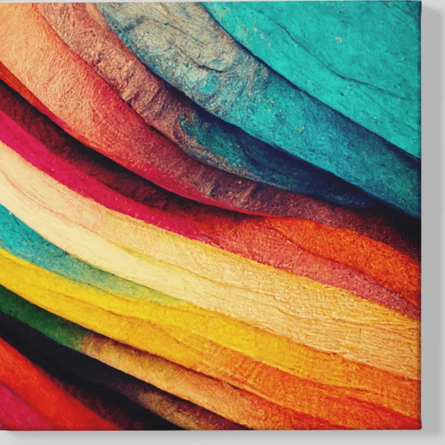 Trendex Global Canvas Schilderij - Abstract - Kleurrijk - Wanddecoratie - 60x60x2 cm