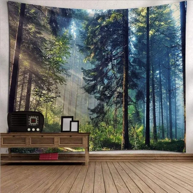 Ibenzoa Adembenemend Wandtapijt met Natuurlijke Landschappen voor Unieke Woondecoratie blauw