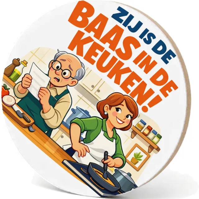 Mr Cadeautjes MDF fotolijst - design Een speelse partnerschap-grap met een alledaagse rolomkering | cadeau Wit