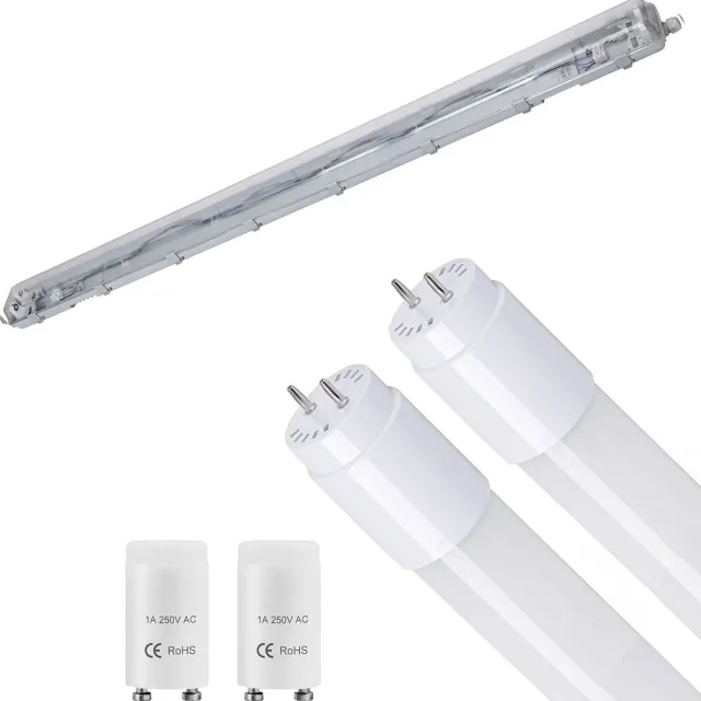 Velvalux LED Waterdichte TL Armatuur met T8 G13 Buizen - Velvalux Strela - 150cm - Dubbel - Koppelbaar - Waterdicht IP65 - 40W 4800lm - 840 Natuurlijk Wit 4000K | Vervangt 294W