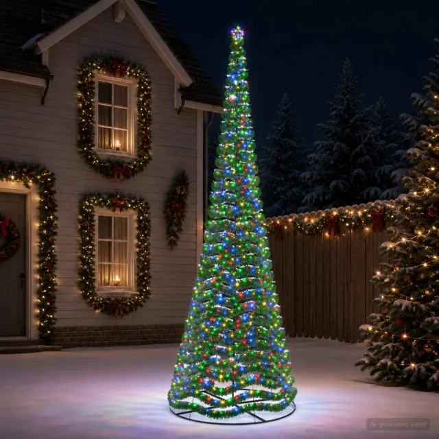vidaXL Led-tinselkerstboom met voet EKENAS 500 cm 868 LED's Groen