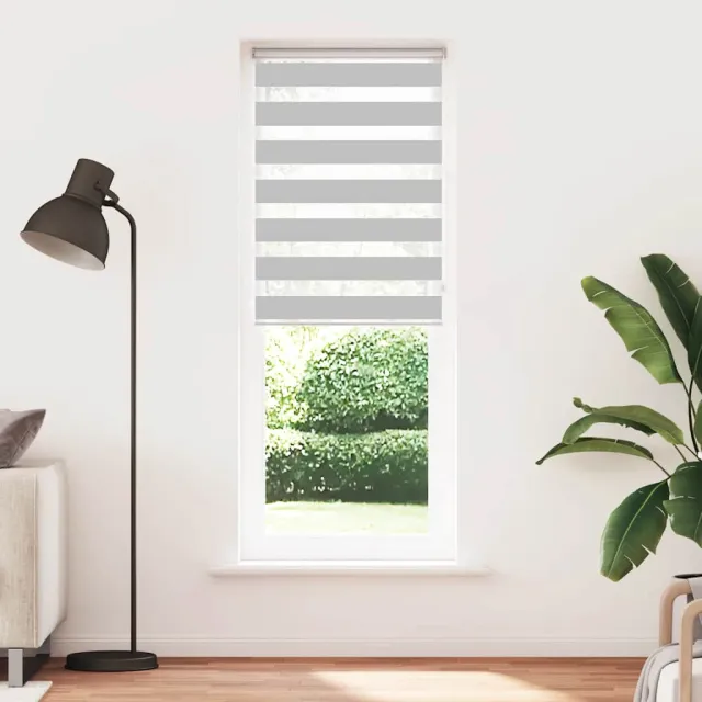 vidaXL Zebra rolgordijn 85x200 cm stofbreedte 80,9 cm lichtgrijs