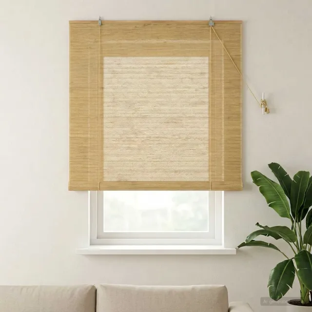 vidaXL Rolgordijn Naturel 140 x 160 cm Bamboe Bruin