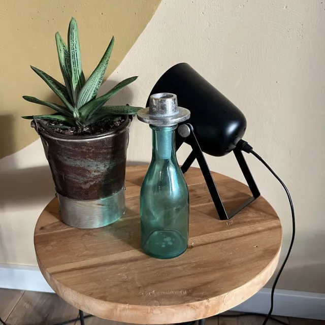 Diga Colmore Venlo B.V. Bottle stopper- kaarshouder - fles kaarshouder - vaas kaarshouder - zilver - 1 stuk