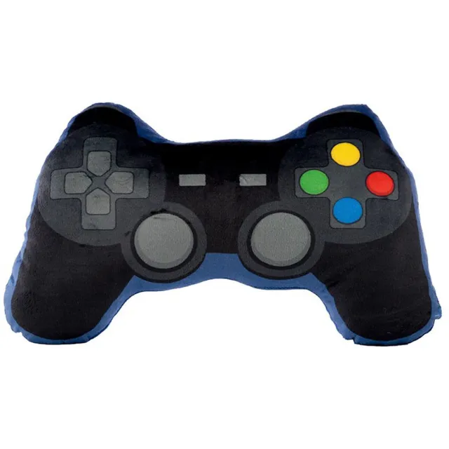 puckator Game controller pluche kussen - 35 cm - zwart - fun cadeau - sierkussens