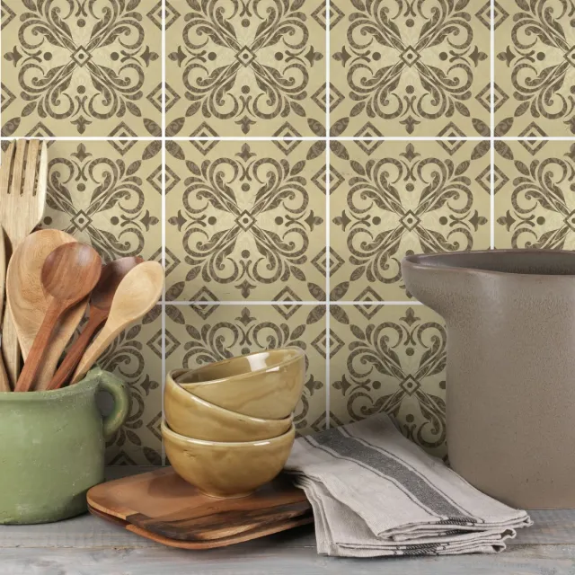 Ambiance Sticker Zelfklevende tegelmuurstickers voor keuken en badkamer - 9 Aldoni Azulejos tegelstickers - 9 stickers 10x10cm Multi color