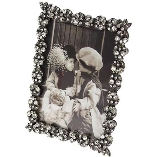 AL Fotolijst Met Strass - 6 x 9 cm zilver