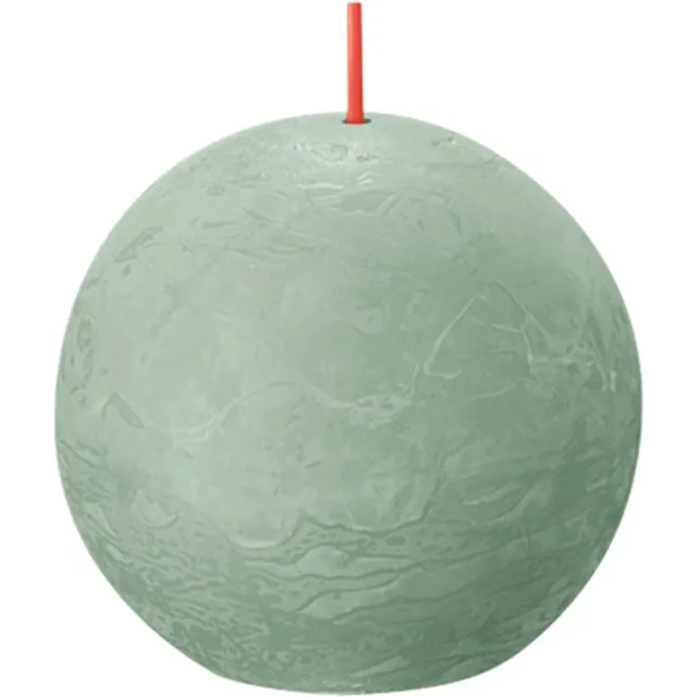 Bolsius 6 stuks Bolsius jade groen rustiek bolkaars Ø 76 mm (25 uur) Eco Shine Jade Green