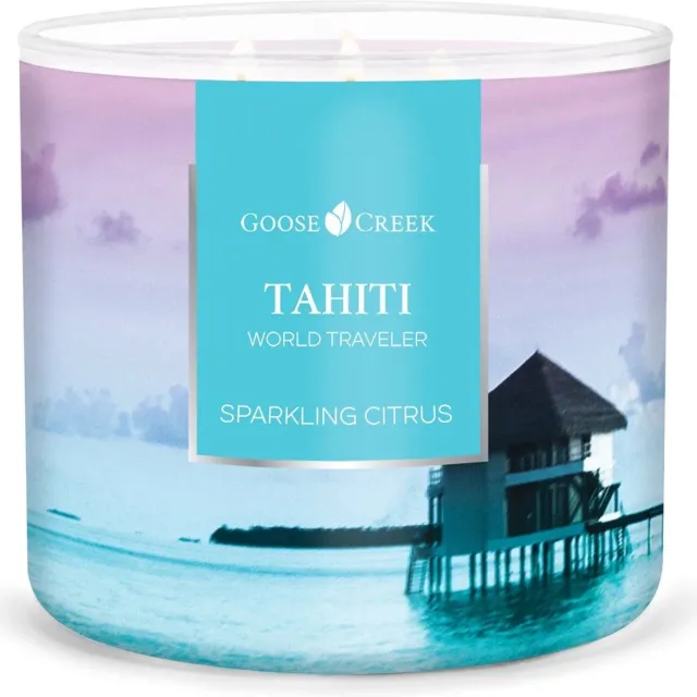 Goose Creek Candle Sparkling Citrus Goose Creek Candle Tahiti World Traveler 411 grams zilver roze blauw zwart