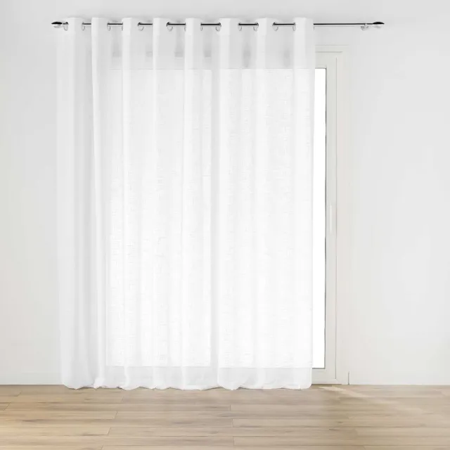 Douceur d intérieur Douceur d'intérieur - Brede vitrage met ringen en linnenlook HALTONA, 300 x 240 cm Wit