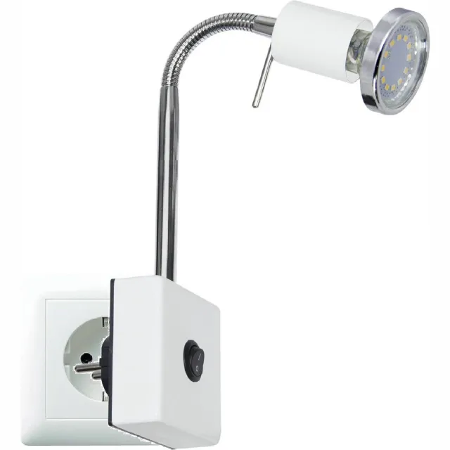 Trango 2607W LED insteeklamp *EVIE* wandlamp, leeslamp, keukenlamp, nachtlampje in wit mat incl. 1x 3 Watt GU10 LED lamp 3000K warm wit, wandlamp, keukenlamp, fitting lamp