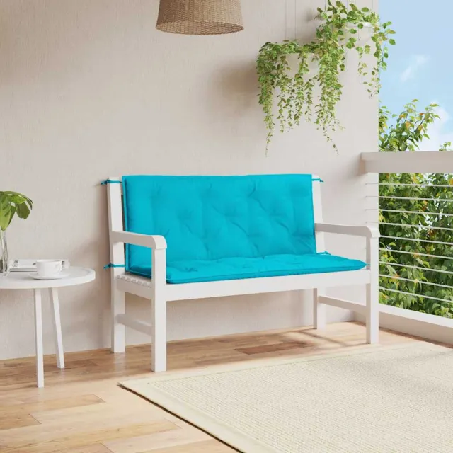 vidaXL Tuinbankkussens 2 st 120x50x7 cm stof turquoise