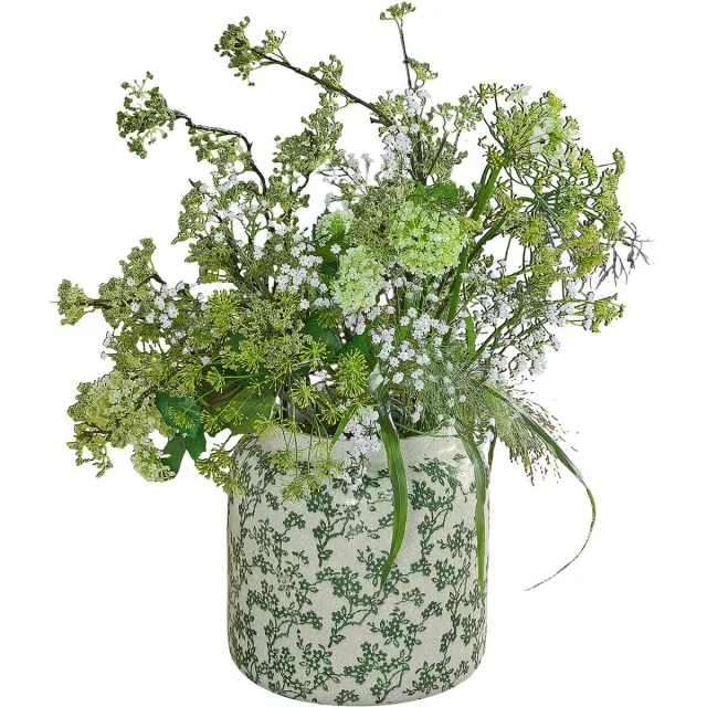 Loberon Vaas Vaudrisse crème/groen
