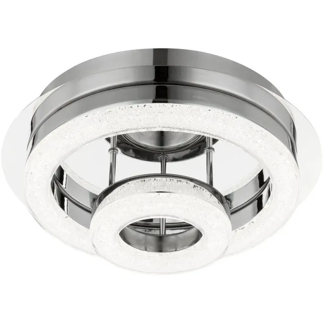 Globo Lighting Plafondlamp kristallen Modern kristallen licht Woonkamer plafond chroom, rond, 1x LED 18W 1510Lm neutraal wit, DxH 28x11,2 cm zilver