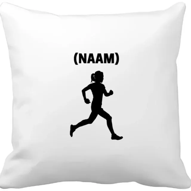 Akyol hardloop met eigen naam Kussen hoes - Hardlopen - hardloopster - sport - 40 bij 40 cm Multicolor