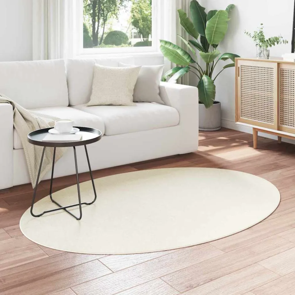 vidaXL Tapijt HUARTE Crèmekleurig 120 x 170 cm 100% Polyester, foto 3