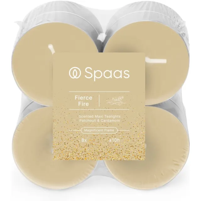 SPAAS 8 Maxi Geurtheelichten Fierce Fire kaars Spaas beige