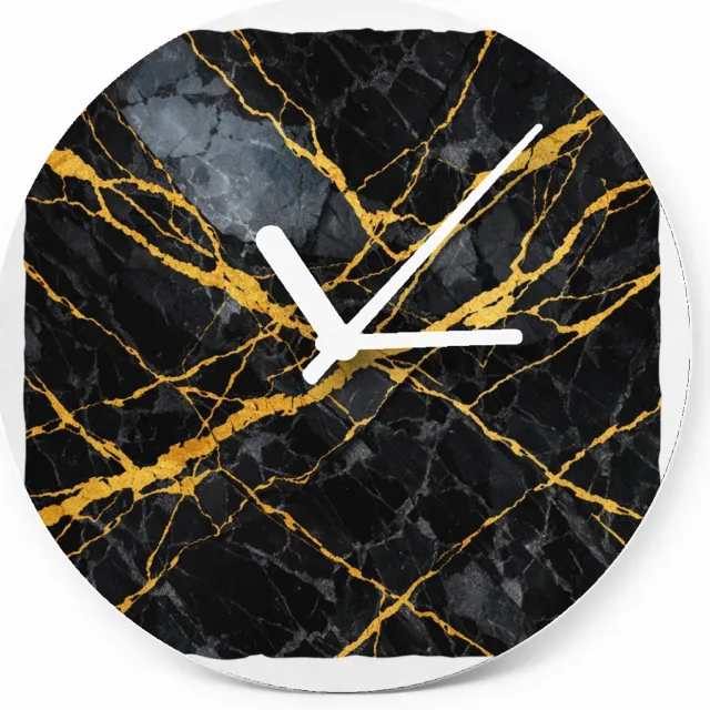 Mr Cadeautjes Glazen klok Ø 20 - design Luxe nachtelijke steentextuur met subtiele botanische glans | cadeau Wit