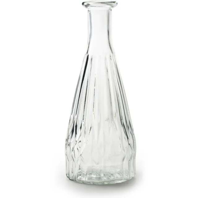 Jodeco Bloemenvaas Patty - helder transparant glas - D8,5 x H21 cm - fles vaas