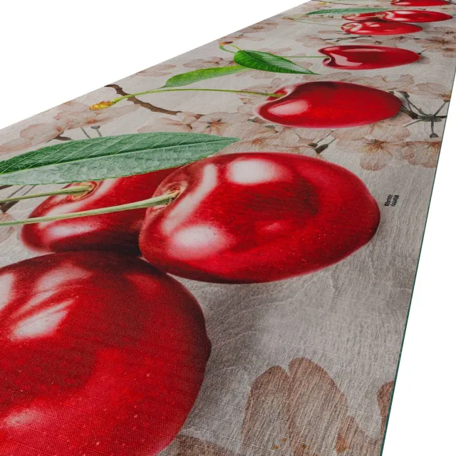 ANRO Keukenloper Kersen Grijs – Antislip Op Rol Gangloper Tapijtloper 3 mm Laagpolig