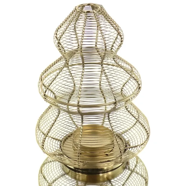 Gasper Kerst-windlicht Kerstboom Goudkleurige Draad 33 cm - Aluminium