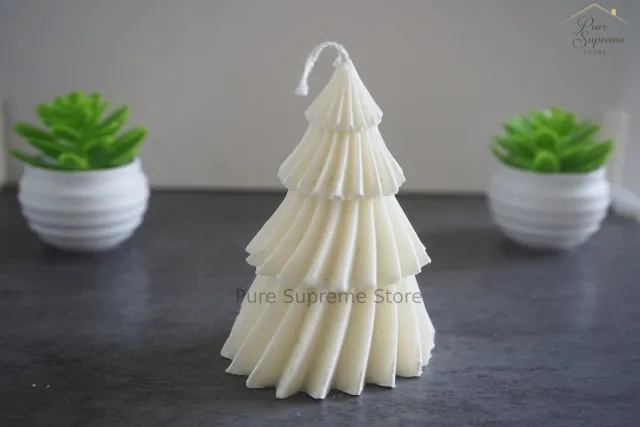 Pure Supreme Store Decoratie kaars kerstboom | Kerst | Handgemaakt wit