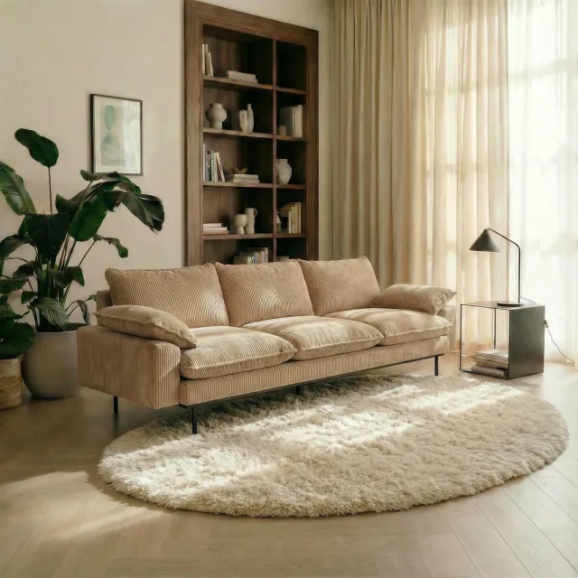 MrCarpet Organisch Hoogpolig vloerkleed 200x290cm Beige/wit Nesto Mrcarpet crème