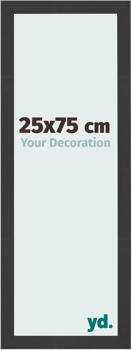 yd. Your Decoration - Fotolijst 25x75 cm - MDF - Zwart Houtnerf - Bologna
