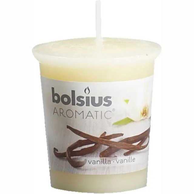Bolsius Geurkaars Geurvotive rond 53/45 Vanilla 6 stuks Ivoor