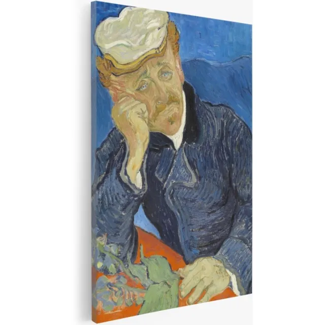 Saammp Canvas Schilderij - Vincent Van Gogh - Portret van Dr. Gachet - Abstract - Kunst- 30x45 - Foto op canvas - Wanddecoratie - Muurdecoratie Woonkamer - Slaapkamer decoratie - Canvas Print Multicolor