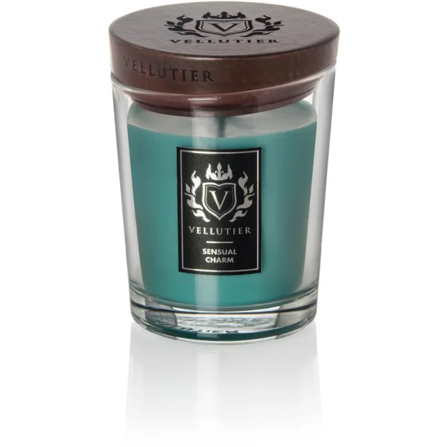 Vellutier Geurkaars Medium Sensual Charm - 12 cm / ø 9 cm turquoise