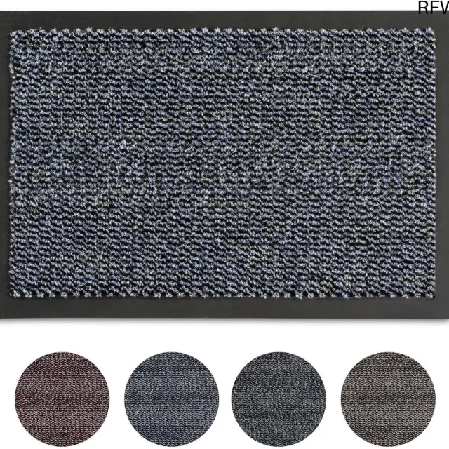 RFWR Antislip Deurmat 40x60 cm - Sneldrogend en Afritsbaar - Binnenmat in Blauw Gevlekt