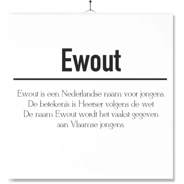 MC Living Tegel Met Opdruk | Betekenis | Kado | Cadeau | Met Naam - Ewout Multi-Color