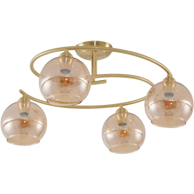 QAZQA alanis - Moderne Plafondlamp - 4 lichts - Ø 65.6 cm - Messing - Woonkamer | Slaapkamer | Keuken