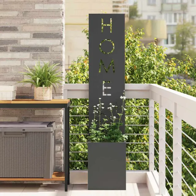 vidaXL Tuin Privacy Screen Zwart 32 x 32 x 150 cm Koudgewalst staal