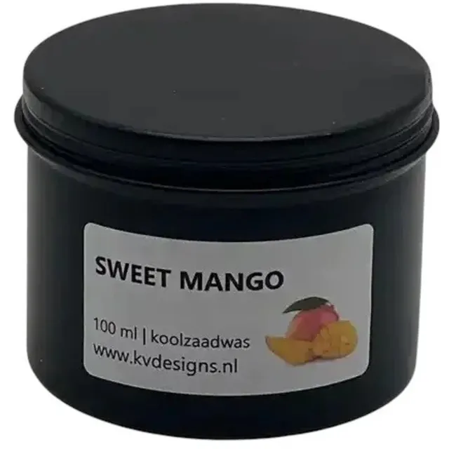 KV designs Geurkaars 100ml – Sweet Mango – Handgemaakt van Koolzaadwas – 40 branduren – KV DESIGNS