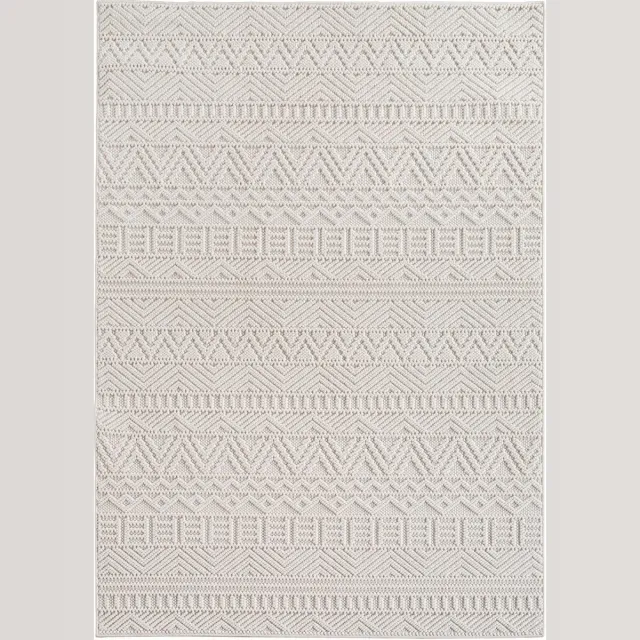 Ayyildiz Helix Boho Vloerkleed Creme 120x170 cm – Effen Laagpolig Tapijt – Modern Bohemian Design voor Woonkamer en Slaapkamer