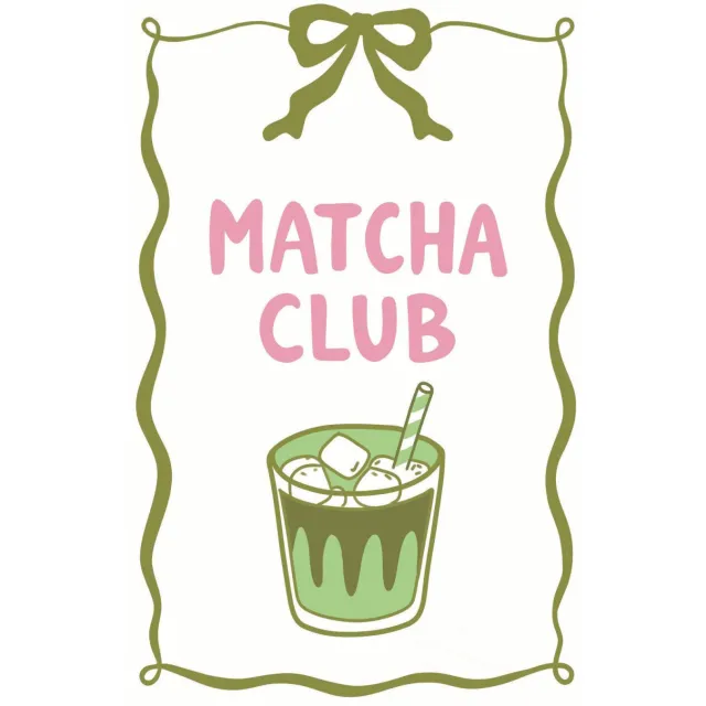 Poster & Frame Poster - A Bit of Everyday - Matcha Club - 30 x 40 groen/roze/off white