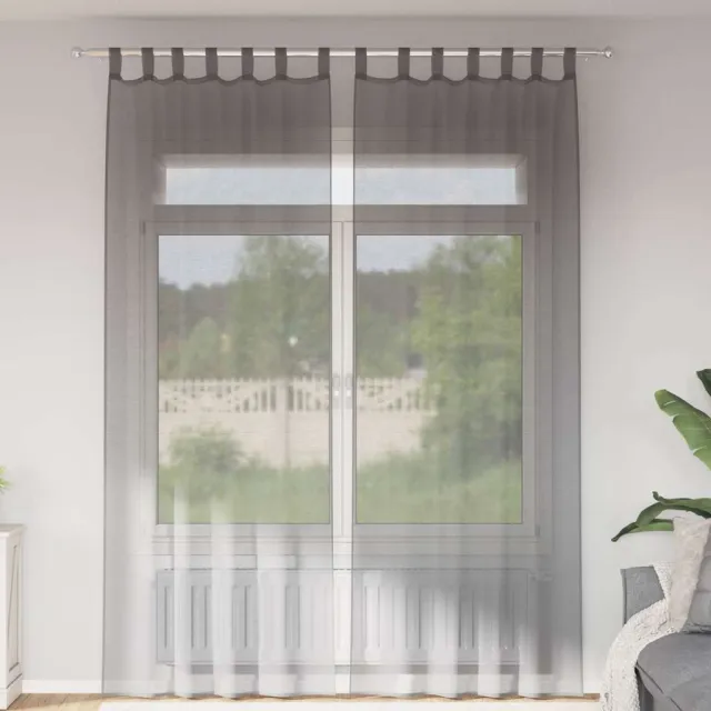 vidaXL Gordijnen voile met lussen 2 st 140x260 cm donkergrijs