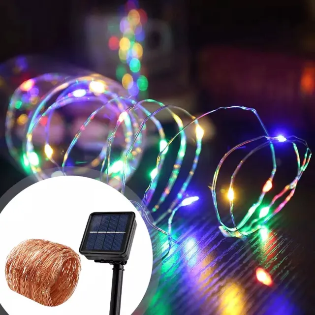 Novarta Lichtsnoer op Solar Zonne-Energie - Tuin Versiering - Multicolour Tuin Verlichting op Zonne-Energie - LED Solar String - RGB - 20 meter - 200 Solar Led Lampen