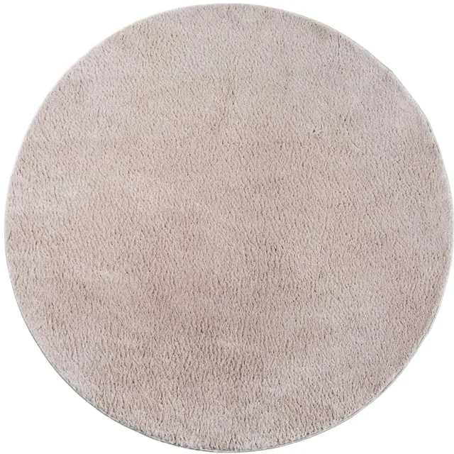 TapisTrend Harig tapijt Zand 200 cm rond Effen, wasbaar, antislip vloerkleed met een zachte pool van 19 mm voor de woonkamer, slaapkamer en eetkamer