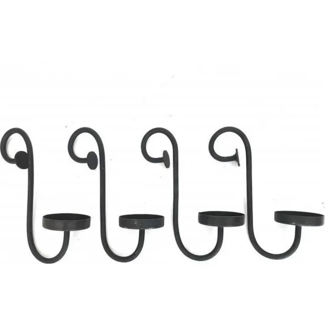 By Varios Kaarsenhouder, set van 4 H20 - retro - trendy zwart